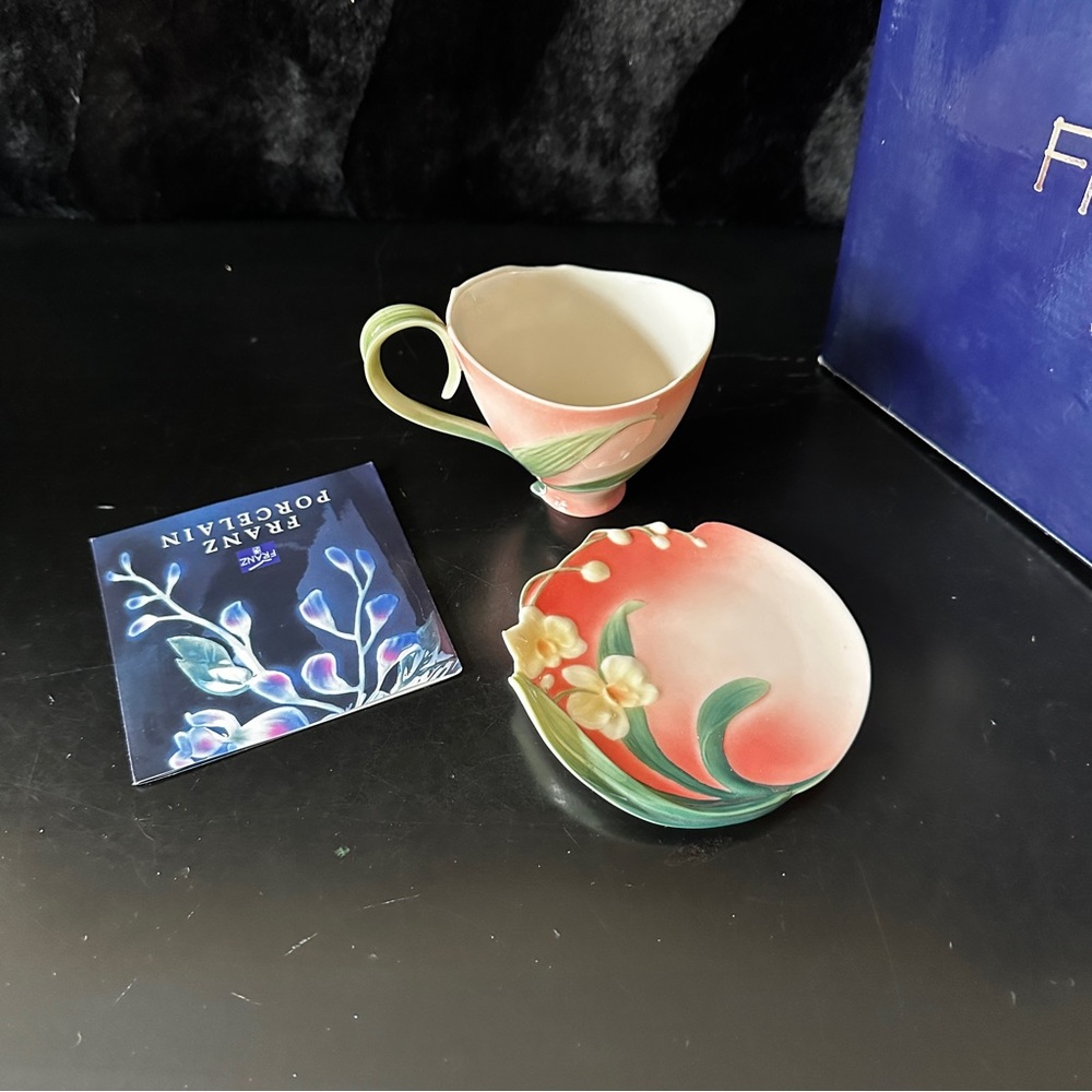 Franz Porcelain Winter Moth Tea Cup & Saucer